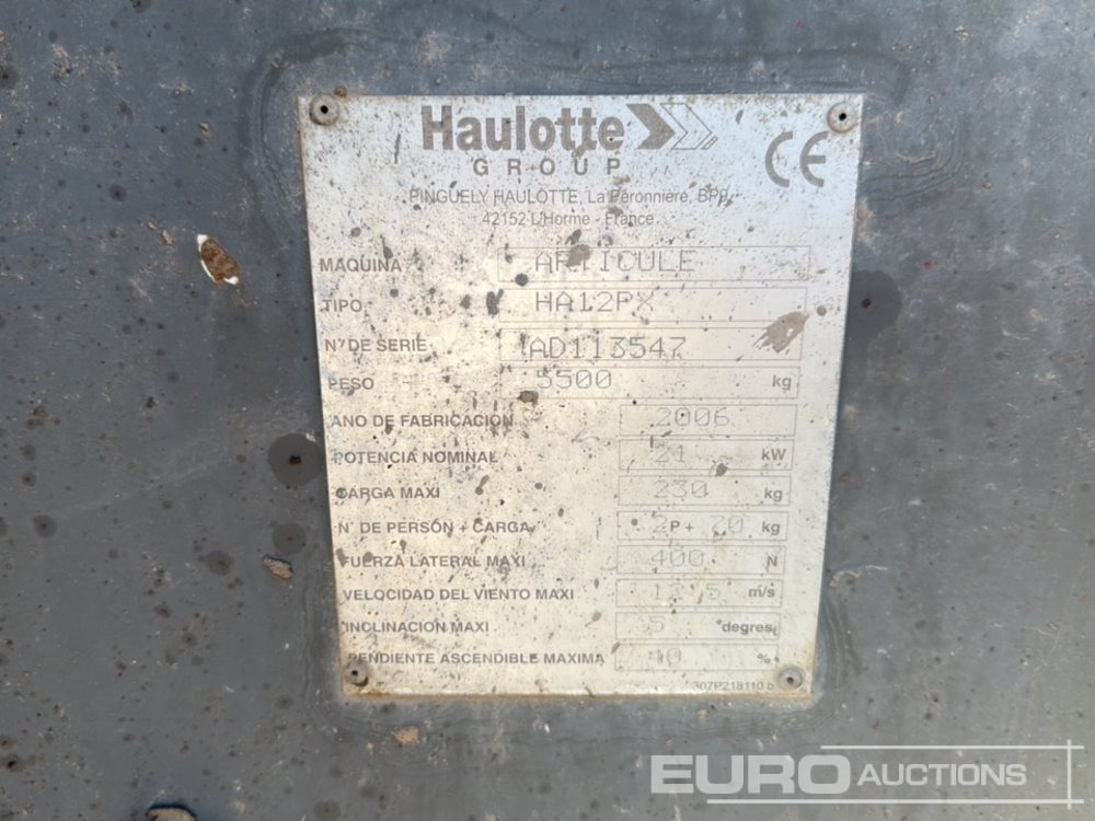 Plataforma articulada 2006 Haulotte HA12PX: foto 32