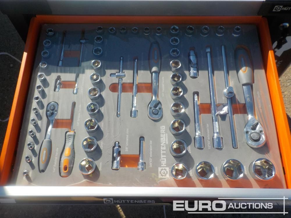 Equipo de taller Unused Huttenberg Tools Trolley, 220Pcs, Complete with Tools, 6 Drawers  / Carro Porta Herramientas Completo, 6 Cajones: foto 8
