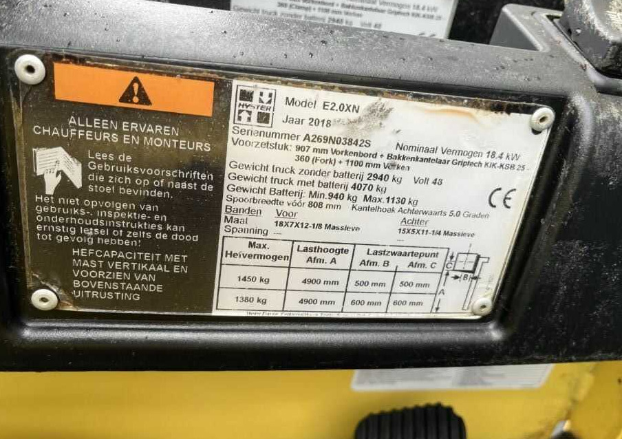 Hyster E2.0XN - Carretilla elevadora eléctrica: foto 4 Hyster E2.0XN - Carretilla elevadora eléctrica: foto 4