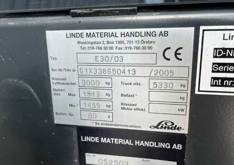 Linde E30-03 - Carretilla elevadora eléctrica: foto 4 Linde E30-03 - Carretilla elevadora eléctrica: foto 4