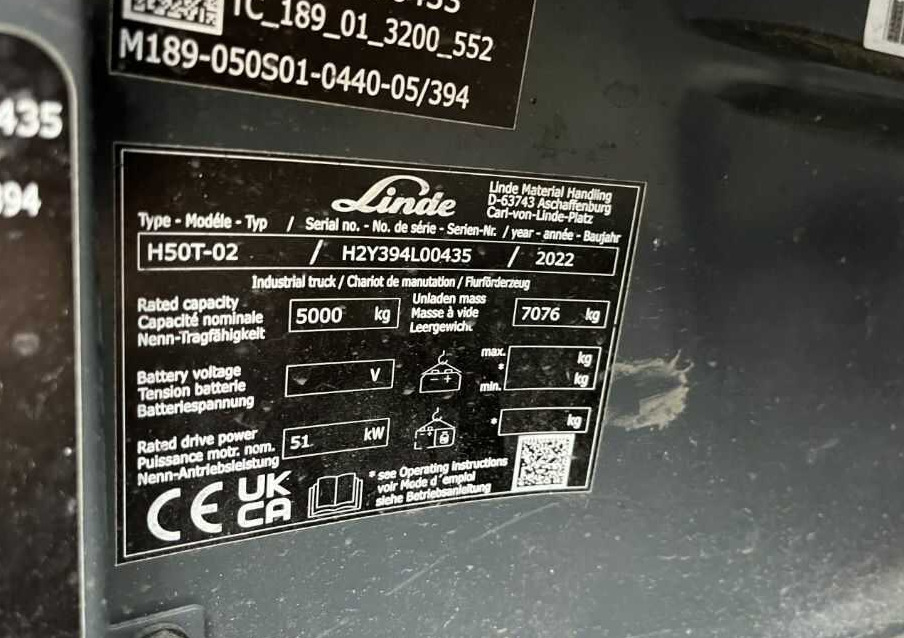 Linde H50T-02 - Carretilla elevadora de gas: foto 4 Linde H50T-02 - Carretilla elevadora de gas: foto 4
