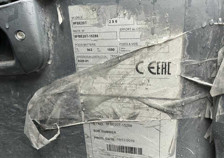 Toyota 8FBE20T - Carretilla elevadora eléctrica: foto 4 Toyota 8FBE20T - Carretilla elevadora eléctrica: foto 4