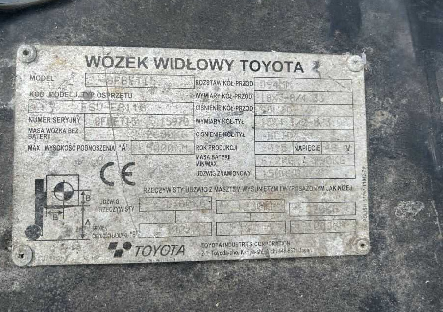 Toyota 8FBET15 - Carretilla elevadora eléctrica: foto 4 Toyota 8FBET15 - Carretilla elevadora eléctrica: foto 4