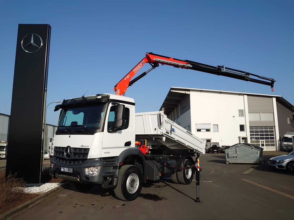 Mercedes-Benz Arocs 1832 KK 4x2 Kipper+Kran Fassi F120+Funk Mercedes-Benz Arocs 1832 KK 4x2 Kipper+Kran Fassi F120+Funk - Volquete camión, Camión grúa: foto 2 Mercedes-Benz Arocs 1832 KK 4x2 Kipper+Kran Fassi F120+Funk Mercedes-Benz Arocs 1832 KK 4x2 Kipper+Kran Fassi F120+Funk - Volquete camión, Camión grúa: foto 2