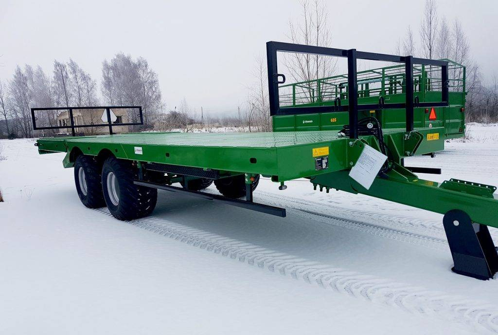 Dinapolis hydraulic bale trailer 14t, RPT-8000 - Remolque plataforma agrícola: foto 1 Dinapolis hydraulic bale trailer 14t, RPT-8000 - Remolque plataforma agrícola: foto 1
