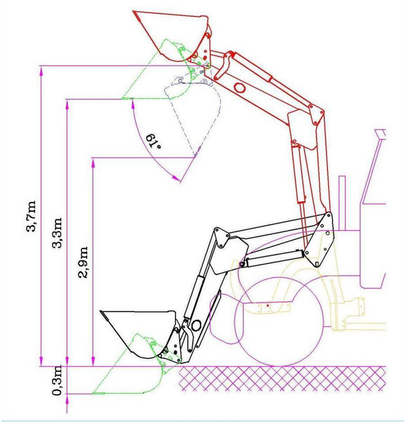 Hydrometal ładowacz czołowy AT-30 - Cargador frontal para tractor: foto 3 Hydrometal ładowacz czołowy AT-30 - Cargador frontal para tractor: foto 3