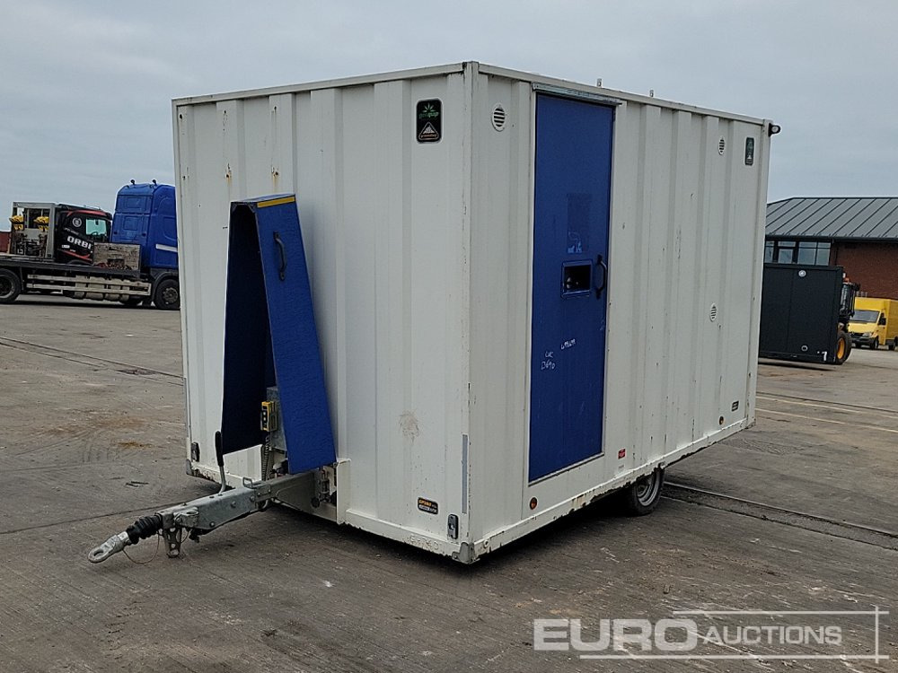 12' x 7' Single Axle Welfare Unit, W/C, Generator, Single Cylinder Engine (Parts Missing) - Contenedor marítimo: foto 1 12' x 7' Single Axle Welfare Unit, W/C, Generator, Single Cylinder Engine (Parts Missing) - Contenedor marítimo: foto 1