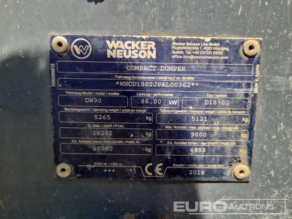 Minidumper 2016 Wacker Neuson DW90: foto 38