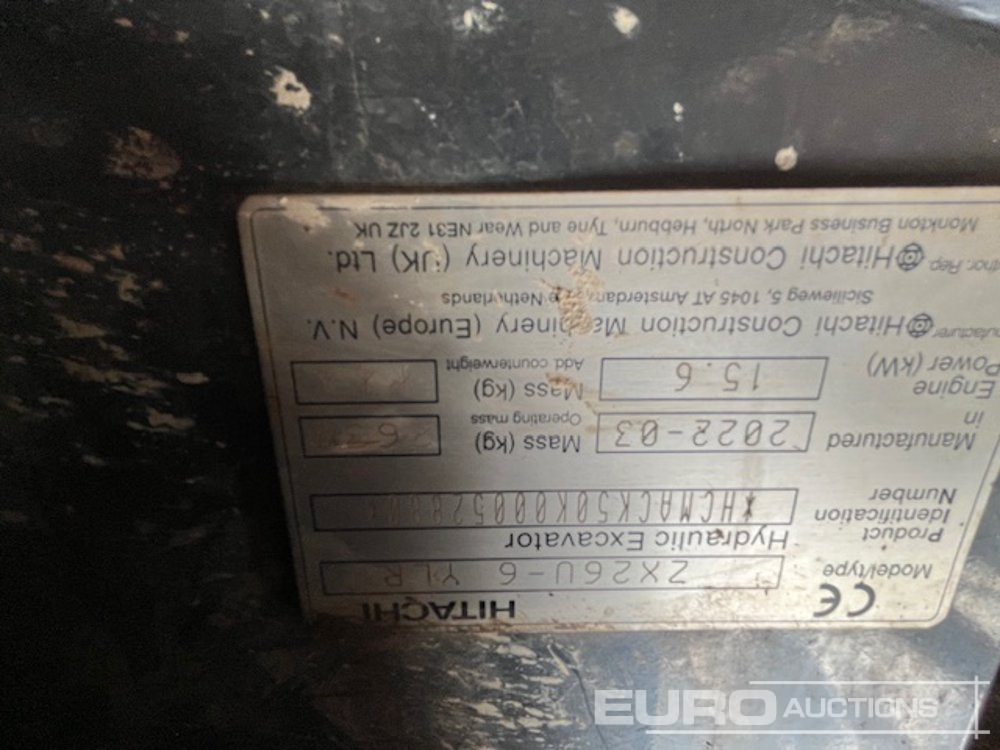 2022 Hitachi ZX26U-6 YLR - Miniexcavadora: foto 5 2022 Hitachi ZX26U-6 YLR - Miniexcavadora: foto 5