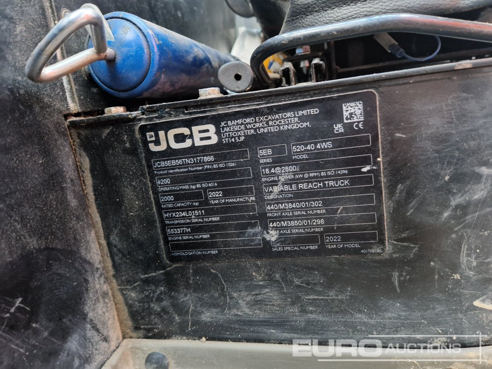 Manipulador telescópico 2022 JCB 520-40: foto 37