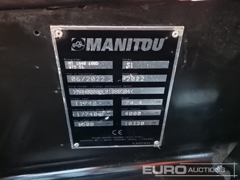 Manipulador telescópico 2022 Manitou MT1840: foto 38