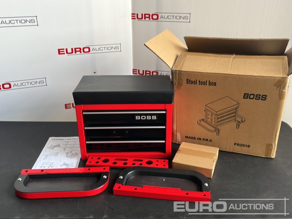 Equipo de taller Boss Wheeled Stool Tool Box, 3 Drawers, Magnetic Trays: foto 21