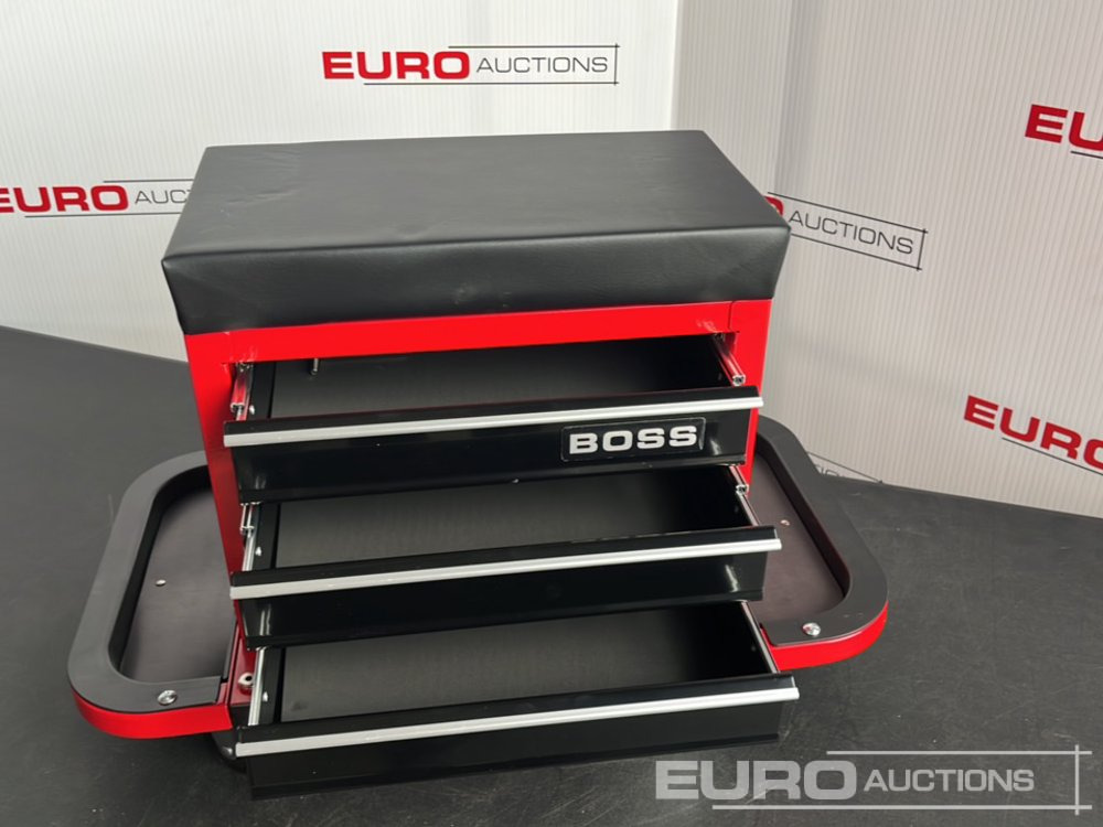 Equipo de taller Boss Wheeled Stool Tool Box, 3 Drawers, Magnetic Trays: foto 8