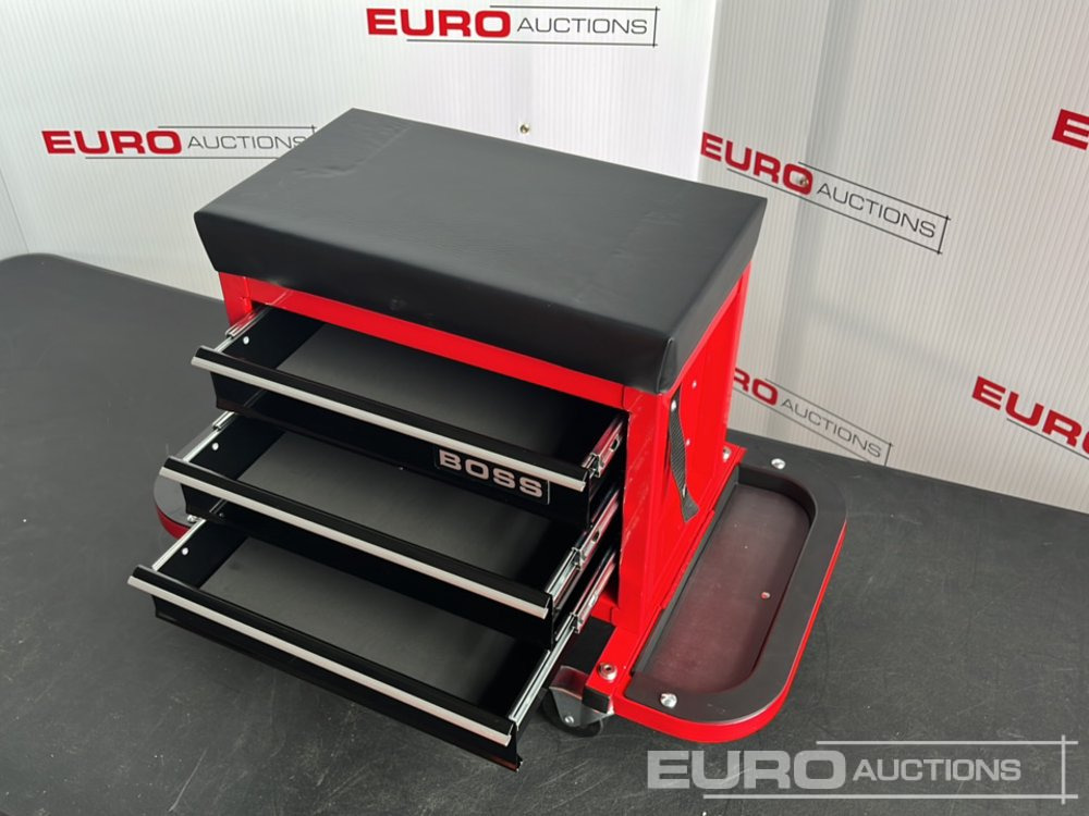 Equipo de taller Boss Wheeled Stool Tool Box, 3 Drawers, Magnetic Trays: foto 10