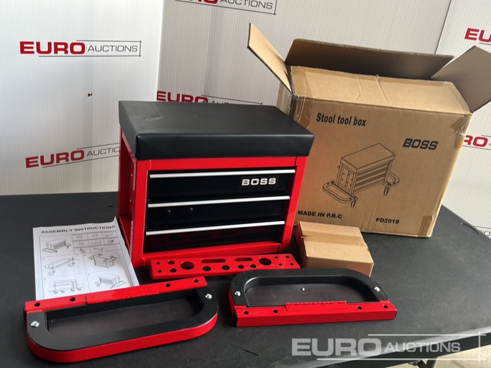 Equipo de taller Boss Wheeled Stool Tool Box, 3 Drawers, Magnetic Trays: foto 20