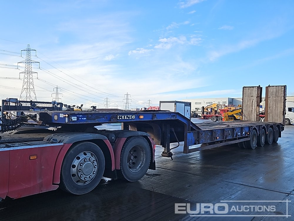 King 4 Axle Step Frame Low Loader Trailer, Neck Ramps, Out Riggers, Rear Steering, Hydraulic Fliptoe Ramps - Góndola rebajadas semirremolque: foto 1 King 4 Axle Step Frame Low Loader Trailer, Neck Ramps, Out Riggers, Rear Steering, Hydraulic Fliptoe Ramps - Góndola rebajadas semirremolque: foto 1