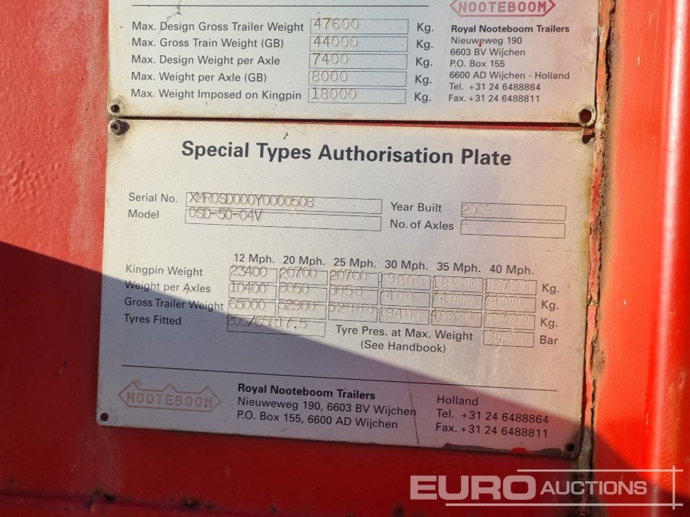 Camión caja abierta Nooteboom 4 Axle Extendable Low Loader Trailer, Twin Axle Rear Steer, Out Riggers: foto 36 Camión caja abierta Nooteboom 4 Axle Extendable Low Loader Trailer, Twin Axle Rear Steer, Out Riggers: foto 36