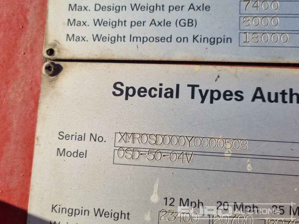 Camión caja abierta Nooteboom 4 Axle Extendable Low Loader Trailer, Twin Axle Rear Steer, Out Riggers: foto 37 Camión caja abierta Nooteboom 4 Axle Extendable Low Loader Trailer, Twin Axle Rear Steer, Out Riggers: foto 37