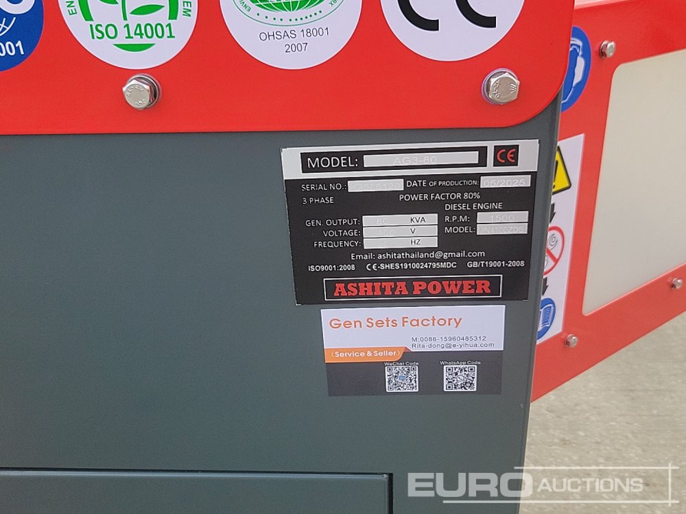 Generador industriale Unused 2025 Ashita Power AG3-80: foto 28