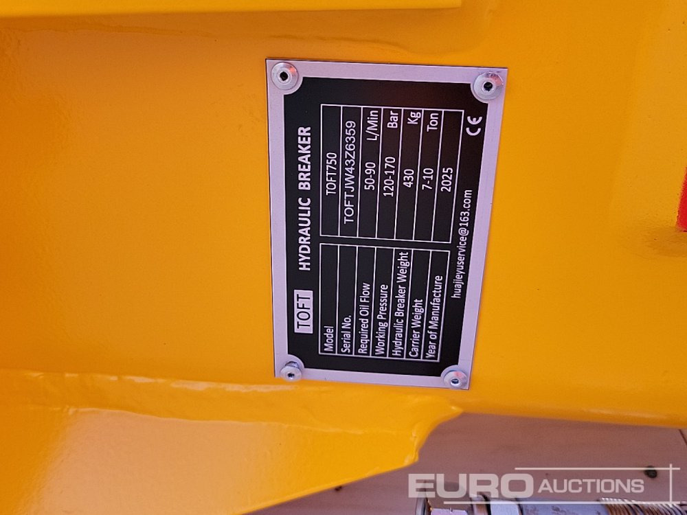 Martillo hidráulico Unused 2025 Toft 750: foto 21