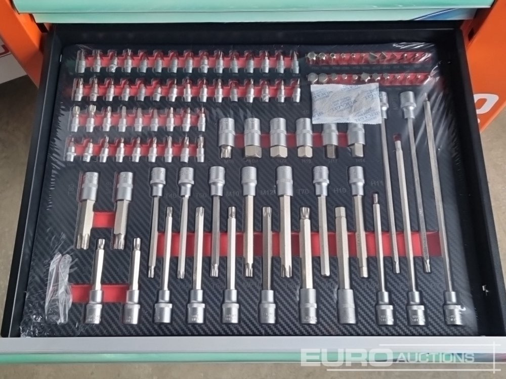 Equipo de taller Unused Boss Wheeled Tool Cart with 258pc Tools (Orange): foto 15