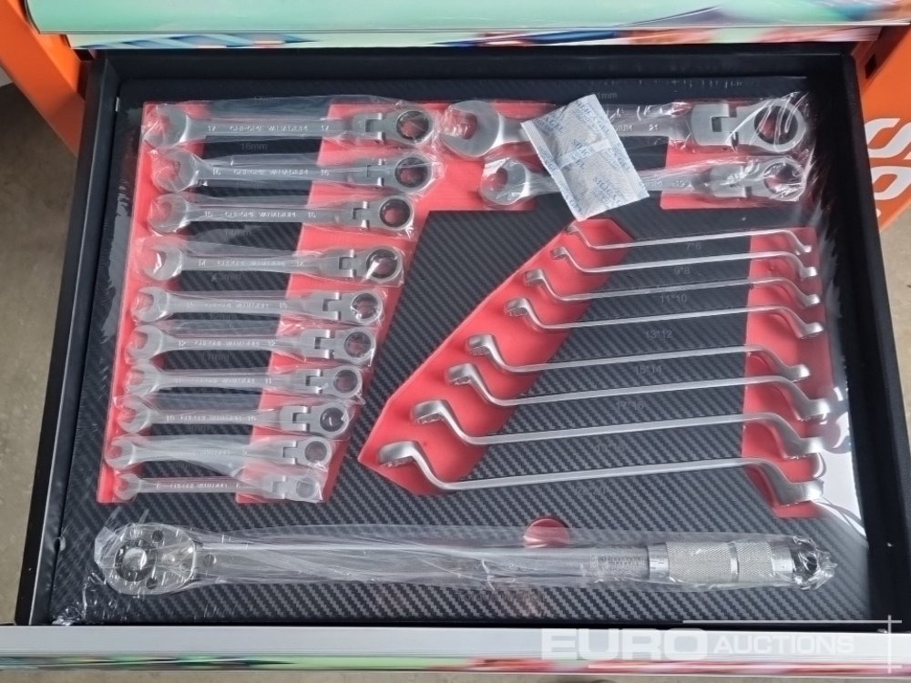 Equipo de taller Unused Boss Wheeled Tool Cart with 258pc Tools (Orange): foto 16