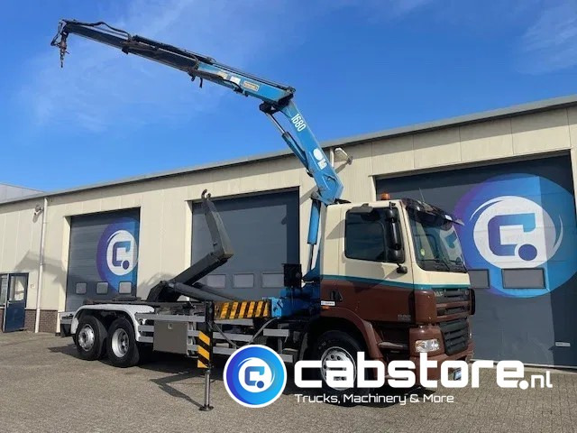 DAF CF 85.340 6X2 Euro 3 - Haakarm containersystem - Hooklift - Abrollkipper - Year 2004 - HMF 1680-K2 Crane - Grua - Ladekran - Autolaadkraan - Multibasculante camión, Camión grúa: foto 1 DAF CF 85.340 6X2 Euro 3 - Haakarm containersystem - Hooklift - Abrollkipper - Year 2004 - HMF 1680-K2 Crane - Grua - Ladekran - Autolaadkraan - Multibasculante camión, Camión grúa: foto 1