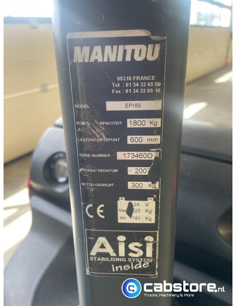 Transpaleta Manitou EP185 Electric Pallettruck Manitou EP185 Electrische palletwagen - Bouwjaar 2007 - Uren 1160: foto 6 Transpaleta Manitou EP185 Electric Pallettruck Manitou EP185 Electrische palletwagen - Bouwjaar 2007 - Uren 1160: foto 6