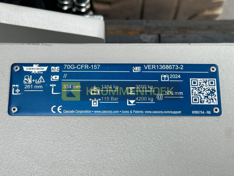 CASCADE 70G-CFR-157 Roterende vorkenklem - Carretilla elevadora: foto 3 CASCADE 70G-CFR-157 Roterende vorkenklem - Carretilla elevadora: foto 3