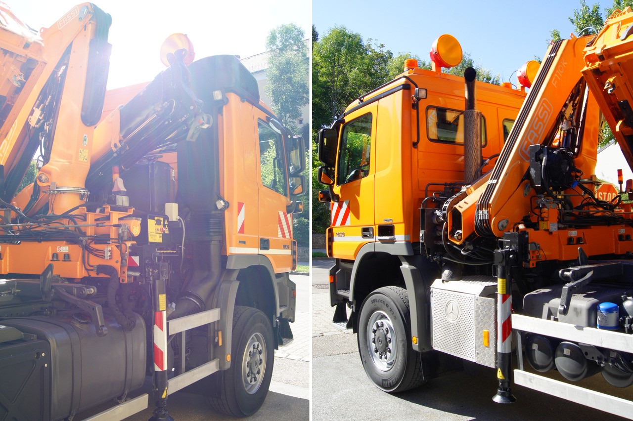 MERCEDES-BENZ ACTROS 1836 /4x4/TÜV/FASSI 110/MEILLER/Winterdienst/Wechselsystem - Volquete camión, Camión grúa: foto 5 MERCEDES-BENZ ACTROS 1836 /4x4/TÜV/FASSI 110/MEILLER/Winterdienst/Wechselsystem - Volquete camión, Camión grúa: foto 5