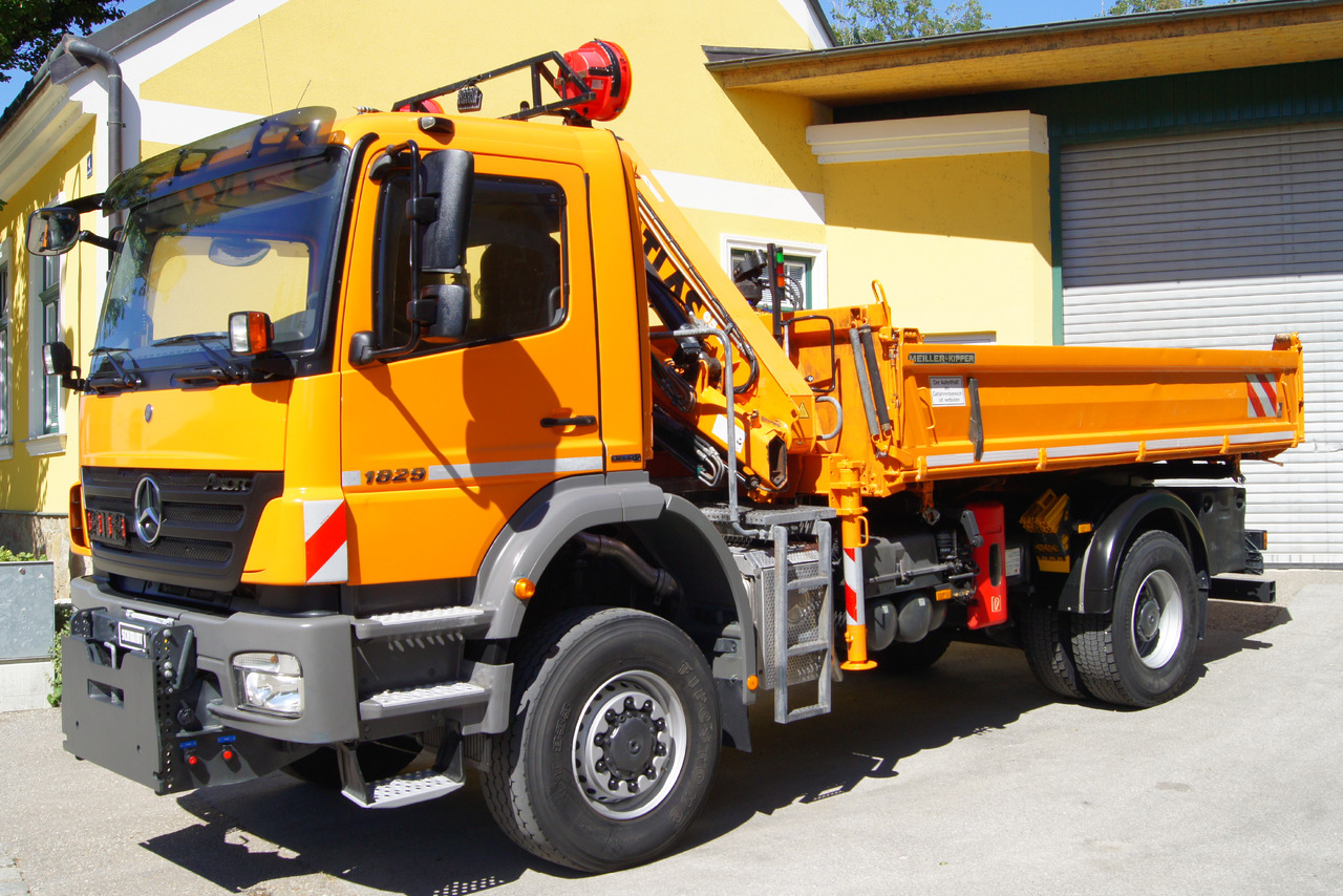 MERCEDES-BENZ AXOR 1829 4x4/EURO 5/ATLAS 65.2/MEILLER/Winterdienst - Volquete camión, Camión grúa: foto 2 MERCEDES-BENZ AXOR 1829 4x4/EURO 5/ATLAS 65.2/MEILLER/Winterdienst - Volquete camión, Camión grúa: foto 2
