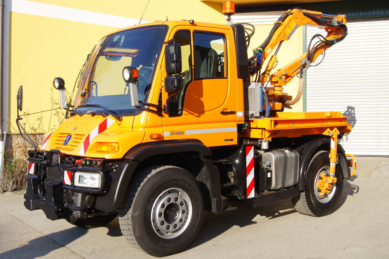 MERCEDES-BENZ Unimog U 400/Hydrostat/Mähtür +MULAG MHU 800 - Volquete camión: foto 2 MERCEDES-BENZ Unimog U 400/Hydrostat/Mähtür +MULAG MHU 800 - Volquete camión: foto 2