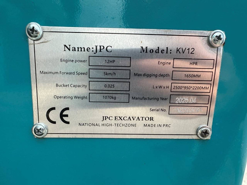 JPC KV12 - Miniexcavadora: foto 4 JPC KV12 - Miniexcavadora: foto 4