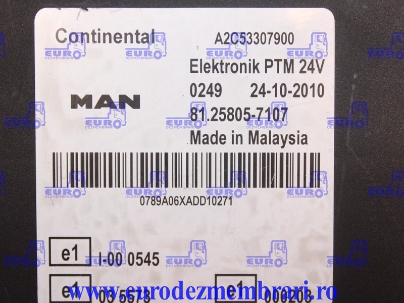 CALCULATOR PTM MAN TGX 81.25805.7107, 81.25805.7101 - Unidad de control para Camión: foto 3 CALCULATOR PTM MAN TGX 81.25805.7107, 81.25805.7101 - Unidad de control para Camión: foto 3