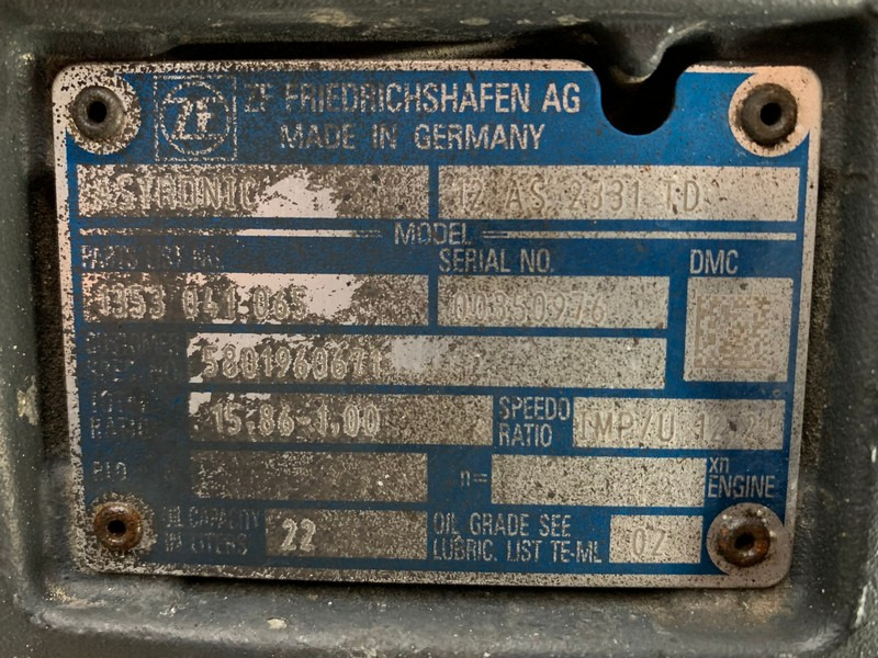 CUTIE DE VITEZE ZF 12 AS 2331 TD R=15,86-1,00 - Caja de cambios para Camión: foto 5 CUTIE DE VITEZE ZF 12 AS 2331 TD R=15,86-1,00 - Caja de cambios para Camión: foto 5