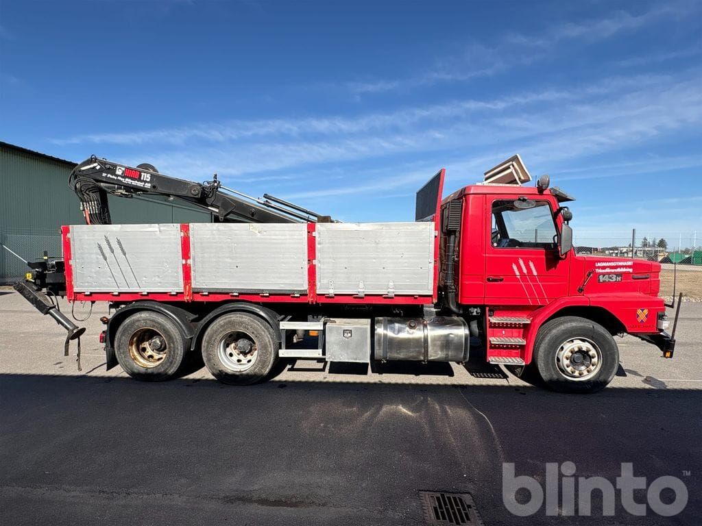 Scania T143 HL6x2 + HIAB 115 - Volquete camión, Camión grúa: foto 4 Scania T143 HL6x2 + HIAB 115 - Volquete camión, Camión grúa: foto 4