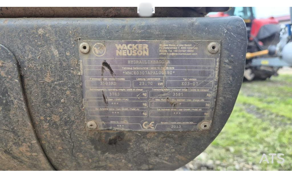 Wacker Neuson 3503RD (2013) - Miniexcavadora: foto 5 Wacker Neuson 3503RD (2013) - Miniexcavadora: foto 5