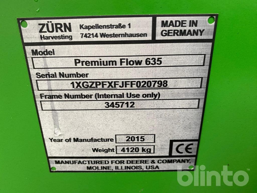 Zürn Premium Flow 635 (2015) - Cabezal de grano: foto 5 Zürn Premium Flow 635 (2015) - Cabezal de grano: foto 5