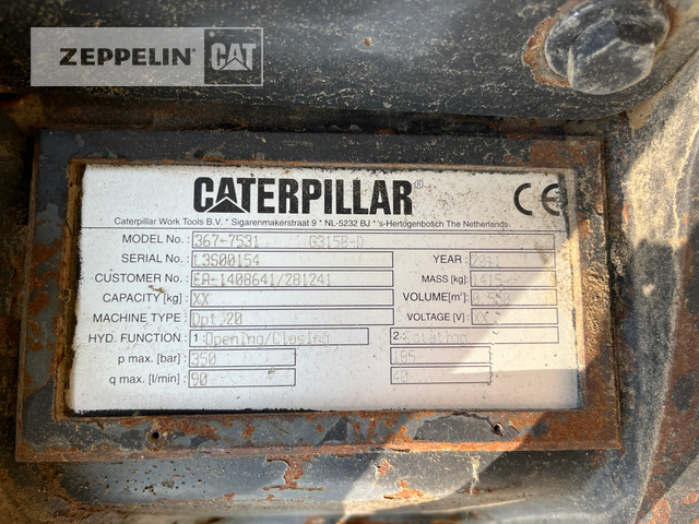 Cat G315B/D - Pinza de manipulación: foto 4 Cat G315B/D - Pinza de manipulación: foto 4